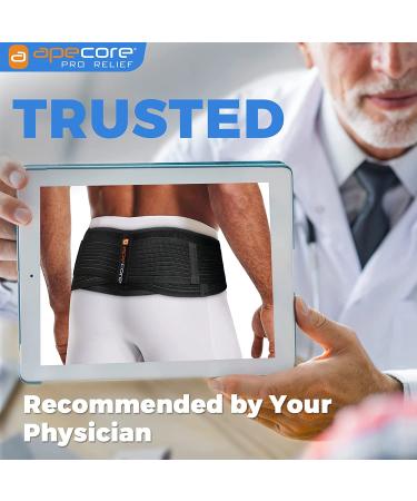 Sacroiliac Belt for Men and Women - Sciatica & Lower Back Pain Relief - Lumbar & Hip Support Brace - Trochanter Belt with Extra Compression - Black Regular Size - Buy Online on GoSupps.com