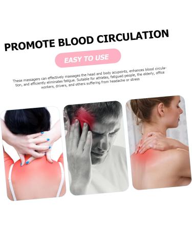 Frcolor Handheld Head Massager - Acupuncture Steel Tool for Ultimate Relaxation | Braided Spa Head Gripper with Wooden Beads in Pink - Buy Online on GoSupps.com