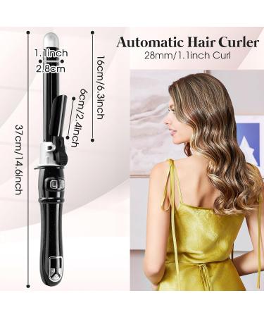 Hair Curler Automatic Curling Iron: 1.1inch Waver Hair Tool with 30s Instant Heat - Rotating Curling Wand Black - Buy Online on GoSupps.com