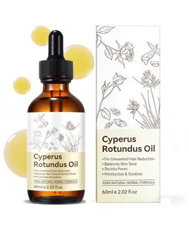 Cyperus Rotundus Oil Natural Cyperus Rotundus Oil for Hair Removal Reduces Body Hair Growth Moisturizes & Soothes The Skin Shrinkes Pores Suitable for All Skin Types 2.02 Fl oz 2.02 Fl Oz (Pack of 1)