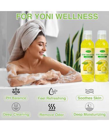 Yoni Wash Set of 2 | Organic pH Balanced Feminine Wash for Women | Intimate Deodorant & Odor Removal - Lemon Scent - Buy Online on GoSupps.com