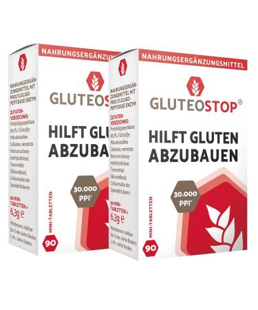 GluteoStop - hilft Gluten abzubauen - 180 Mini-Tabletten - Glutensensitivit t - glutenarme Ern hrung Enzym (180 mini tablets)