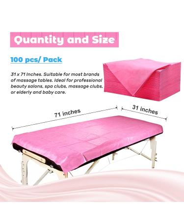 Tvvcalk 100PCS Disposable Massage Table Cover  Waterproof Disposable Bed Sheets for Massage Table  Disposable Bed Covers for Spa Wax Tattoo Salon  Non Woven Fabric  71" x 31" Pink - Buy Online on GoSupps.com