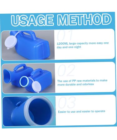 2Pcs Urinal for Men 1200ML Portable Urinal Spill Proof Pee Bottles with Lid & Handle Thick Plastic Male Urinal Large Opening Mens Urinals with Wraped Edge for Travel Hospital White Portable - Buy Online on GoSupps.com