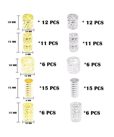 Flosius 100 PCS Iron Dreadlock Beads - Braiding Hair Jewelry for Women - Gold & Silver Hair Accessories - Adjustable Hair Rings and Clips - Buy Online on GoSupps.com