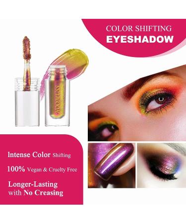 Hoomuss Glitter Liquid Eyeshadow Set - Chameleon Metallic Eyeshadows in 3 Holographic Colors - Long Lasting & Highly Pigmented - Quick-Drying Formula - Buy Online on GoSupps.com