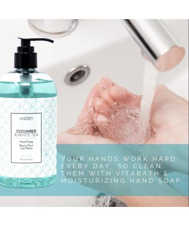 Vitabath Cucumber & White Tea Liquid Hand Soap - 16 fl oz 4-Pack | Soothing Moisturizing International Shipping Available - Buy Online on GoSupps.com