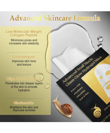 Uocasi Snail Mucin Sheet Mask 6EA Hydrogel Collagen Mask for Face Masks Skin Care Self Care Stocking Stuffers Deep Moisturizing Travel Essentials Gifts for Women - Buy Online on GoSupps.com