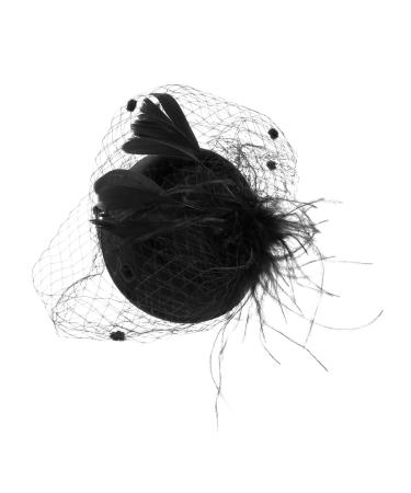 MAGICLULU Headdress for Bridal Hair Accessories for Prom Hat Clip Hats for Women Black Hat Fascinator Hats 20s 50s Hat Pillbox Hat Tea Party Headband Cocktail Hat Women's Wedding Peaked Cap 17*17*5cm Black