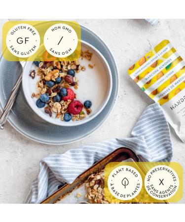Handfuel Lemon Marcona Almonds Hand Roasted Salted Almonds 10g of Protein Non-GMO Vegan Friendly Plant Based Flavoured Nuts Gluten Free - 40g Per Pouch (12 Count) - Buy Online on GoSupps.com