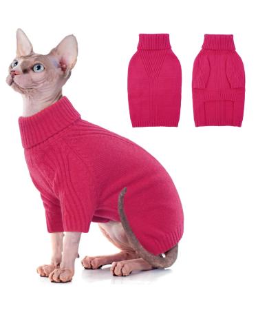 Iecoii dog sweater sweater for dogs dog sweaters for small medium-sized large dogs warm turtleneck dog sweater winter dog clothing for cats Chihuahua French bulldog Labrador X-Small Rose-Red
