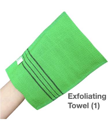 CM Wealth 6PCS Bath Shower Sponge Set - Exfoliating Body Bath Gift Set with Back Scrubber, Towel, Loofah, Mesh Bags, and Bath Bag - Buy Online on GoSupps.com