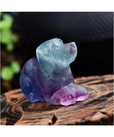 Natural Crystal Rough 1pc Natural Rainbow Fluorite Hand Carved Dog Quartz Crystal Stone Figurine for Decoration PEIQIYIN - Buy Online on GoSupps.com