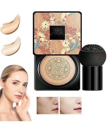 Wonderninelife Beauty Cream Base Mushroom Head Air Cushion Cc Cream Beauty Clear Cover Beauty Cream Long Lasting Moisturizing Oil Control (Natural Color-A)