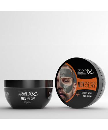 Zenix Men Face Mask Clay Coffeine 350 g | Clay face mask | Refreshing chocolate facial treatment | Facial care for men – against pimples, blackheads and acne