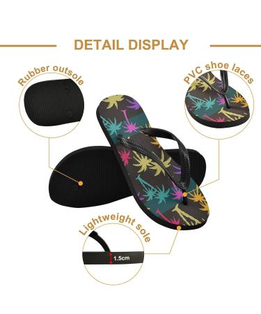 Mnsruu Black Palm Leaf Flip Flops - XL for Home Hotel Spa & Travel | Eco-Friendly Comfort - Buy Online on GoSupps.com