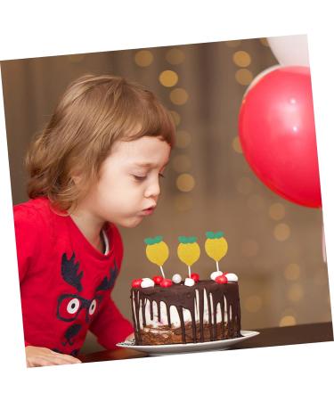 Abaodam 72 Pcs Lemon Cake Toppers Birthday Toppers for Cakes Birthday Cupcake Topper Summer Decor Summer Ornaments Birthday Cake Toppers Gold Decorations Gold Trim Baby Paper Cup Props - Buy Online on GoSupps.com