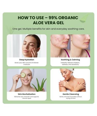 BlushBerry 99% Aloe Vera Moisturizing Gel Soothing Hydration for Face Body & Hair | Natural Skin Repair After Sun Care Acne Relief Dry Skin & Redness Control - Buy Online on GoSupps.com