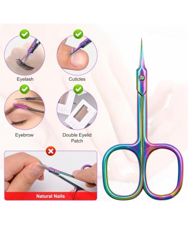 CGBE Professional Nail Smoke Scissors - Curved Tip Extra Sharp Stainless Steel for Cuticle Eyebrows & Eyelashes - Multicolored Design - Buy Online on GoSupps.com