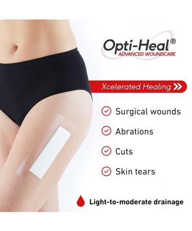 Neo G Opti-Heal Silicone Surgical Dressing 4x8 - Waterproof Adhesive Bandages for Surgical Wounds - Absorbent Barrier Island Dressing - 2 Pack - Buy Online on GoSupps.com