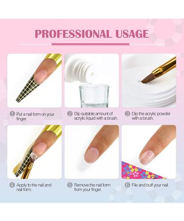 Professional Acrylic Nail Kit Set | Glitter Powder, Manicure Tools, False Tips | Starter DIY Supplies in Clear, Pink, White - Buy Online on GoSupps.com