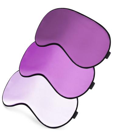 Sleep Mask Super Soft Eye Masks with Adjustable Strap Lightweight Comfortable Blindfold Perfect Blocks Light for Men Women (Light Purple Purple Deep Purple)