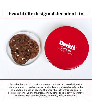 David's Cookies Fresh Baked Decadent Jumbo Smores Cookies Gift Tin - 2 lb (8pcs) | Perfect Gift for Special Occasions - Buy Online on GoSupps.com