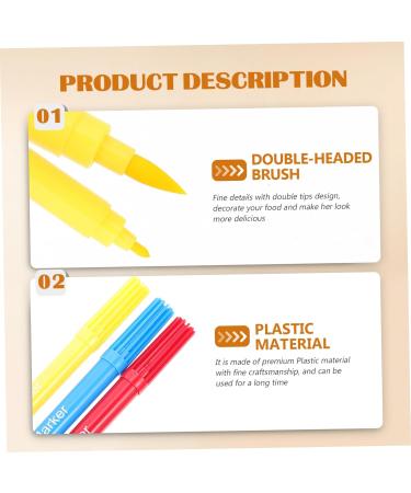 Mikinona 3pcs Baking Pen Gummy Foods Baking Marker Pen Dual Pens for Cookie Decorating Edible Color Pens Eggs Painting Drawing Pen Edible Color Markers Red Pen Plastic Bicuspid Tool - Buy Online on GoSupps.com