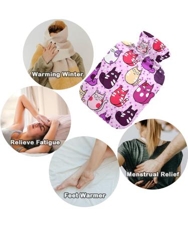 Shop Naanle Funny Purple Cats Hot Water Bottle - 2L Large Cover for Pain Relief & Heat Therapy - International Shipping Available - Buy Online on GoSupps.com