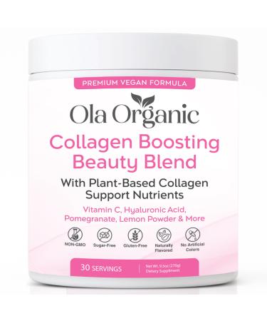 Ola Organic Collagen Booster Powder Collagen Support with Hyaluronic Acid Supports Hair Skin Nails & Joints Premium Non-GMO Formula (300g Jar)