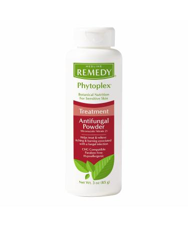 Medline Remedy Phytoplex Antifungal Powder with 2% Miconazole Nitrate for Common Fungal Infections incuding Athletes Foot, Talc Free, 3 oz