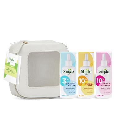 Simple Booster Serum Collection Gift Set With a Small Travel Beauty Bag Face Serums for Her 3 piece