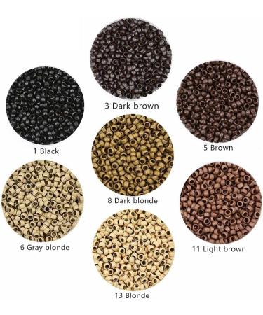 200pcs 2.5mm Copper Nano Rings Beads Hair Extension Nano Rings Beads (Dark Brown) 200pcs Dark brown - Buy Online on GoSupps.com