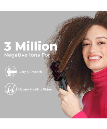 TYMO Cordless Hair Straightener Brush | Mini Portable Heated Comb for Travel | Ionic Hot Straightening | USB Rechargeable - Buy Online on GoSupps.com