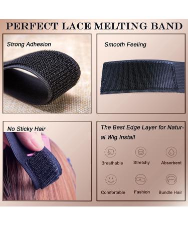 Wig Band Set for Melting Lace Wigs - 2PCS Black+Pink Edge Wraps for Lay Edges - Buy Online on GoSupps.com