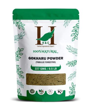 100% Natural Organically Grown Tribulus Terrestris Powder / Gokharu Powder / Gokshura Powder - 227 GMS / 1/2 LB Pound / 08 Oz - Promotes Overall Health - GMO and Gluten Free