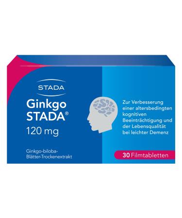 Ginkgo Stada 120 mg medicinal products to improve age -related cognitive impairment and the quality of life with mild dementia - 1 x 60 film -coated tablets 30 pieces (1 Pack)