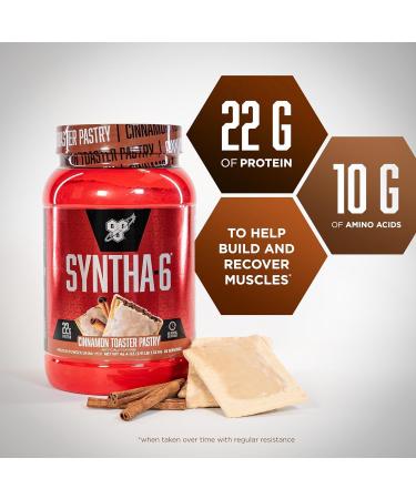 Syntha-6 Whey Protein Powder | High Protein Whey Protein Concentrate Whey Protein isolate Milk Protein Isolate & Micellar Casein | 22g Protein 10g EAAs Essential Amino Acids | 2.91LB 28 Servings (Cinnamon Toaster Pastry) Cinnamon Toaster Pastry 28 Serving - Buy Online on GoSupps.com