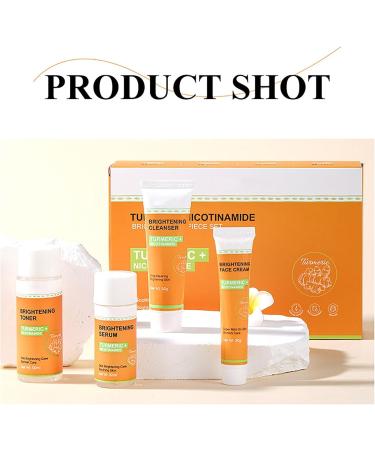 Turmeric Face Care New 4 Piece Turmeric Niacinamide Skin Care Set Skin Soothing Kit (Serum Toner Face Wash Face Cream) - Buy Online on GoSupps.com