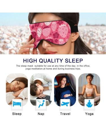 Haskirky Light Blocking Eye Mask | Breathable & Adjustable for Men and Women | Perfect for Travel, Yoga, and Deep Sleep | Pink Strawberry - Buy Online on GoSupps.com