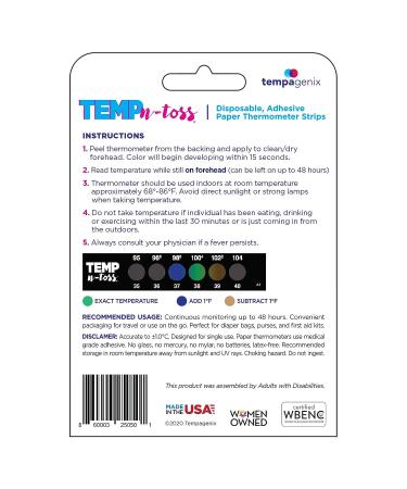 Forehead Thermometer Strips 6 Pack - Temp-N-Toss | Easy-to-Use Temperature Strips - Buy Online on GoSupps.com