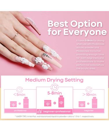 Modelones 12 Colors Acrylic Powder Set - Professional 3D Nail Art Kit for French Extension - Nude Pink Palette for All Seasons - No Lamp Needed - Buy Online on GoSupps.com