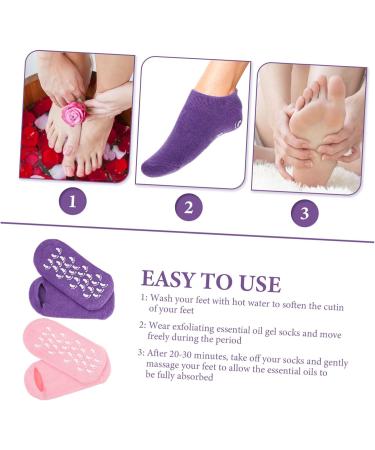 Beavorty 2 Pairs Gel Socks Heel Socks for Dry Cracked feet Comfortable Socks Gel Lined Socks moisturizing feet Socks Dry feet Socks Moisture Heel Socks Foot mask Spa Vegetable Gel Miss 22x10x1cm - Buy Online on GoSupps.com