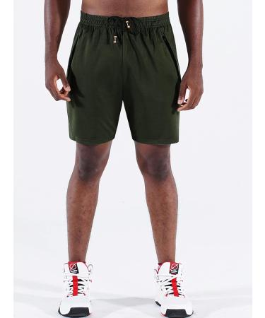 NELEUS Men's 7-Inch Workout Running Shorts with Pockets - 3 Pack (Black/Grey/Olive Green) - Size Large | Lightweight & Durable - Buy Online on GoSupps.com