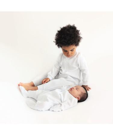 DreamBuy Ribbed Cotton Zip Up Baby Sleepsuit - White | Unisex Newborn Clothes 0-3 Months - Buy Online on GoSupps.com