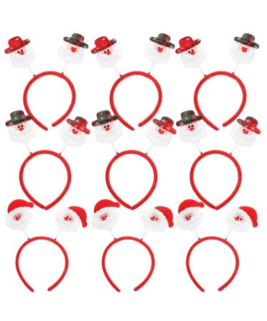 frcolor Christmas Headbands Santa Claus Christmas Tree Antlers (Oklahoma) Bears Gloves Headbands for Christmas Set of 9