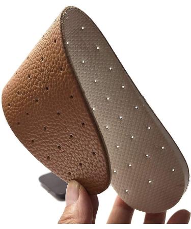 Leather Insole Invisible Increase Insoles - 1cm Height - Brown - for Casual Sneaker Sport Shoes - Men or Women - Buy Online on GoSupps.com