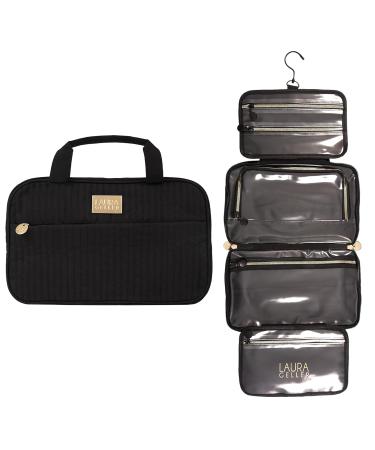Buy LAURA GELLER NEW YORK Quilted Folding Travel Makeup Bag - Black Hanging Toiletry Organizer | Large Capacity & Easy to Clean - Perfect for International Travel - Buy Online on GoSupps.com