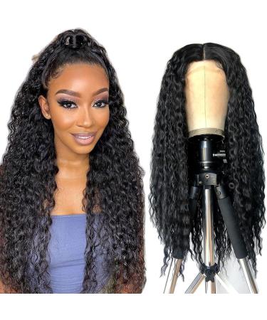 Kinky Curly Human Wig 4x1 Lace Front Wig smooth real hair wig for women black wigs 100% Brazilian real hair wig with baby hair 150% density (22 inch) 4x1 1b curly wig 22 inch-55cm