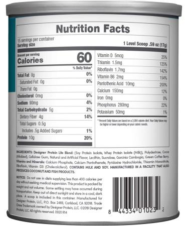 Designer Wellness Lite - Low Calorie Chocolate Cookies & Cream Protein | Prebiotic Fiber Vitamins & Minerals | 9.03 Oz - Buy Online on GoSupps.com